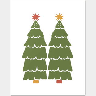 Smiling Christmas Trees Posters and Art